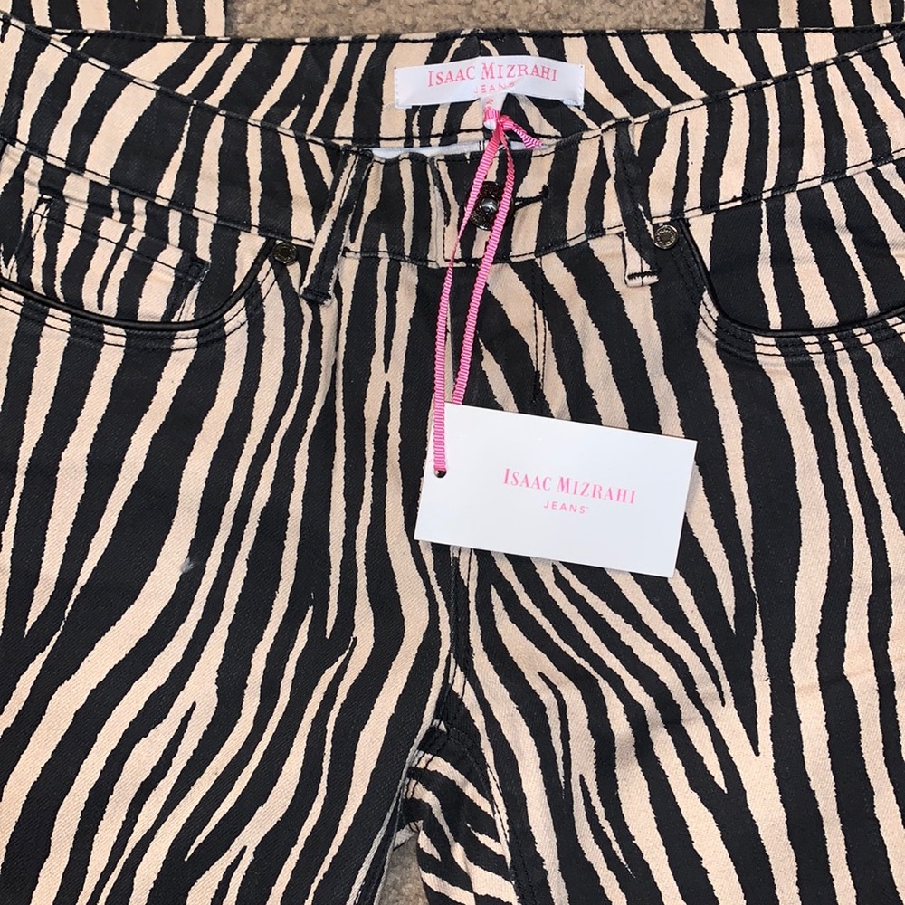 Isaac Mizrahi Samantha skinny  zebra jeans NWT size 2